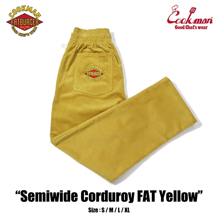 Cookman クックマン シェフパンツ Chef Pants Semiwide Corduroy FAT Yellow