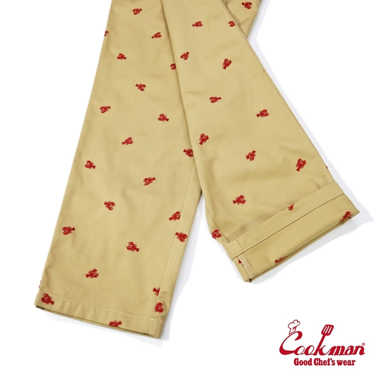 Cookman クックマン シェフパンツ Chef Pants Embroidery Lobster - BEIGE -