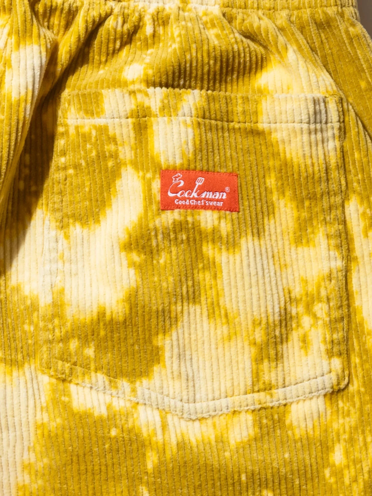 Cookman クックマン シェフパンツ Chef Pants Short Corduroy FAT Bleach - YELLOW -
