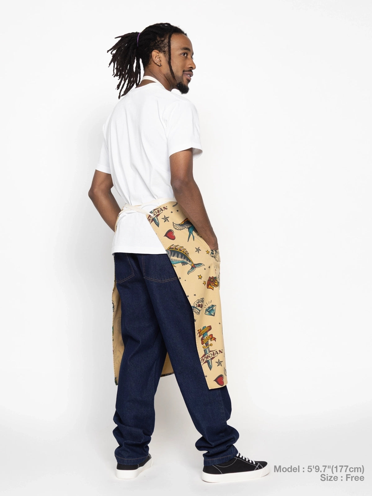 Cookman クックマン ソックス Long Apron Old Tattoo - BEIGE -