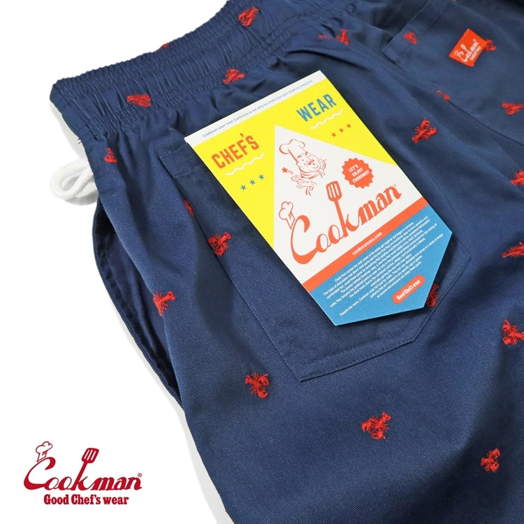 Cookman クックマン シェフパンツ Chef Pants Embroidery Lobster - NAVY -