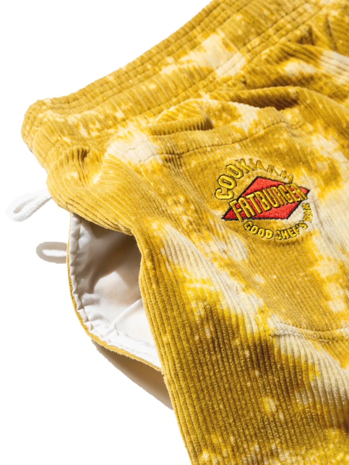 Cookman クックマン シェフパンツ Chef Pants Short Corduroy FAT Bleach - YELLOW -