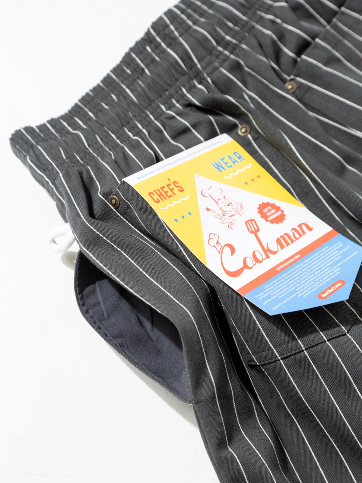 Cookman クックマン シェフパンツ Carpenter's Pants Short Front Pocket Herringbone - CHARCOAL-
