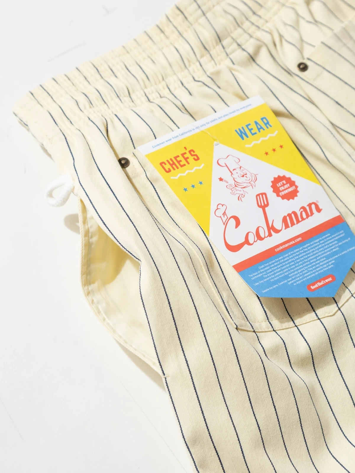 Cookman クックマン シェフパンツ Carpenter's Pants Short Front Pocket Herringbone - CREAM-