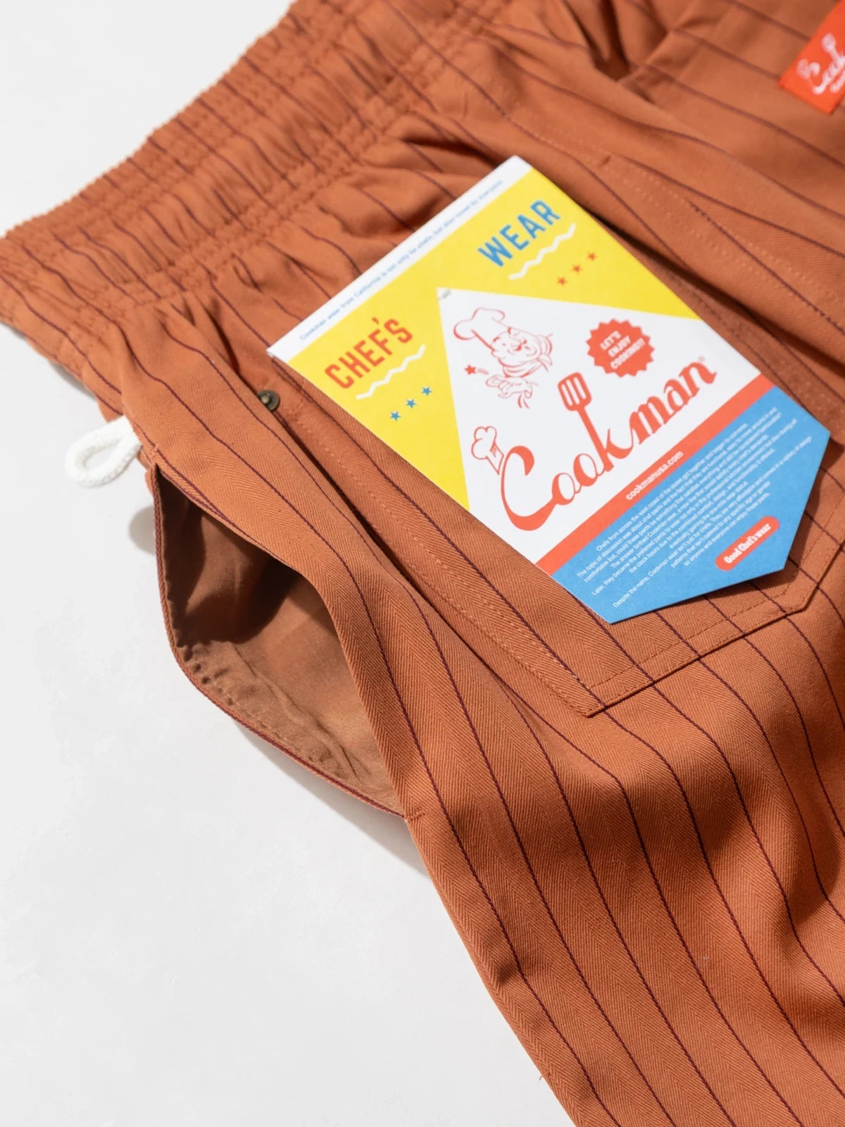 Cookman クックマン シェフパンツ Carpenter's Pants Short Front Pocket Herringbone - BRICK-