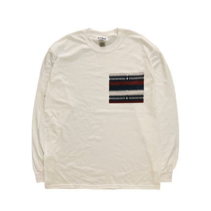 AS STANDARD アズスタンダード CHEST PATTERN L/S TEE - WHITE -