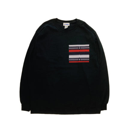 AS STANDARD アズスタンダード CHEST PATTERN L/S TEE - BLACK -