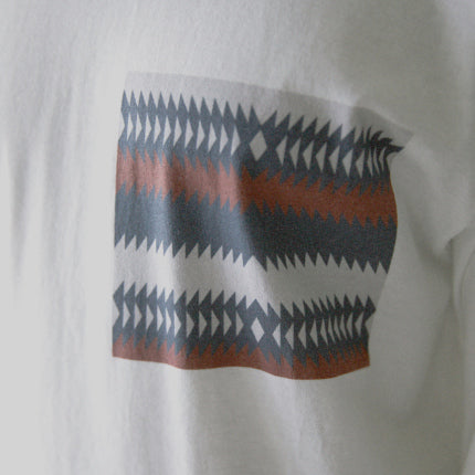 AS STANDARD アズスタンダード CHEST PATTERN L/S TEE - WHITE -