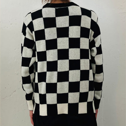 AS STANDARD Check Knit L/S - WHITE -