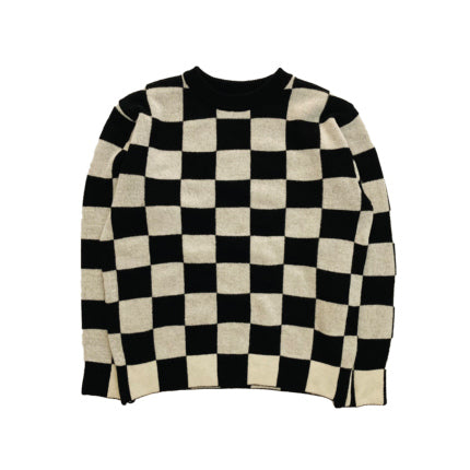 AS STANDARD Check Knit L/S - WHITE -