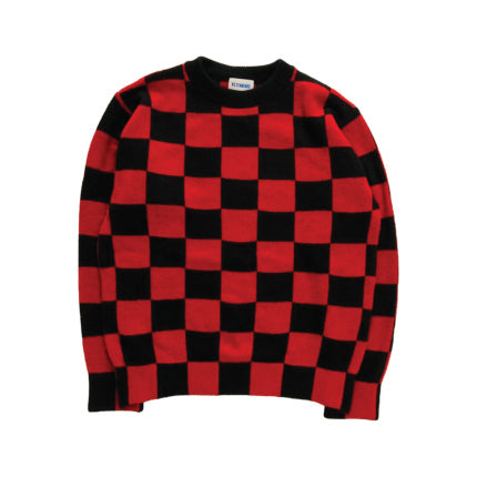 AS STANDARD アズスタンダード Check Knit L/S - RED -