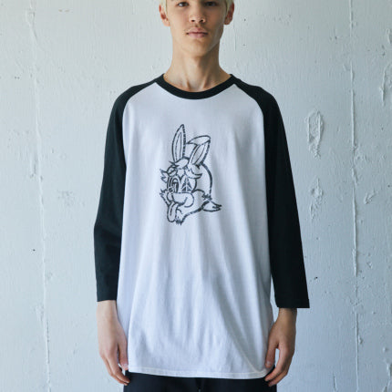 【RENEWAL MORE SALE】AS STANDARD アズスタンダード RABBIT Raglan sleeve - BLACK -