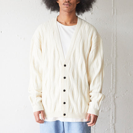 【RENEWAL MORE SALE】【Safari ONLINE 掲載】AS STANDARDアズスタンダードAS STANDARD x MAKE YARN ALAN KNIT Cardigan