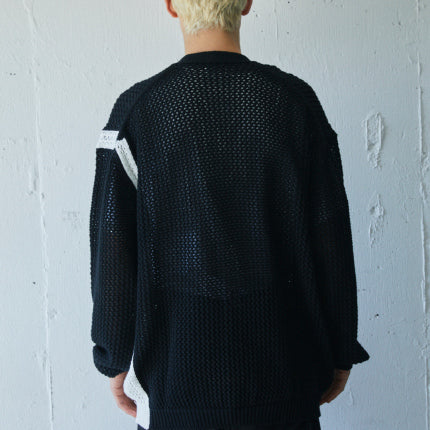 【RENEWAL MORE SALE】【雑誌 CLASSY掲載】AS STANDARD アズスタンダード AS STANDARD x MAKE YARN MESH Knit Cardigan