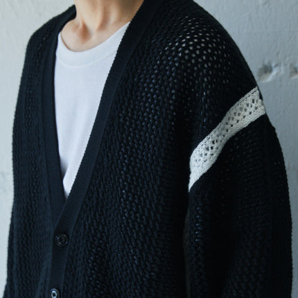 【雑誌 MEN's FUDGE 掲載】AS STANDARD アズスタンダード AS STANDARD x MAKE YARN MESH Knit Cardigan