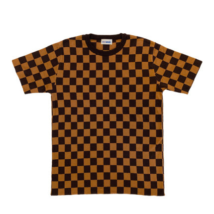 AS STANDARD アズスタンダード Checker Knit Tee - BROWN -