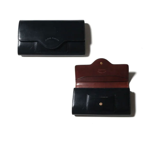 NATAL DESIGN ネイタルデザイン CABALLERO WALLET LONG３ - BLACK x DARK BROWN -