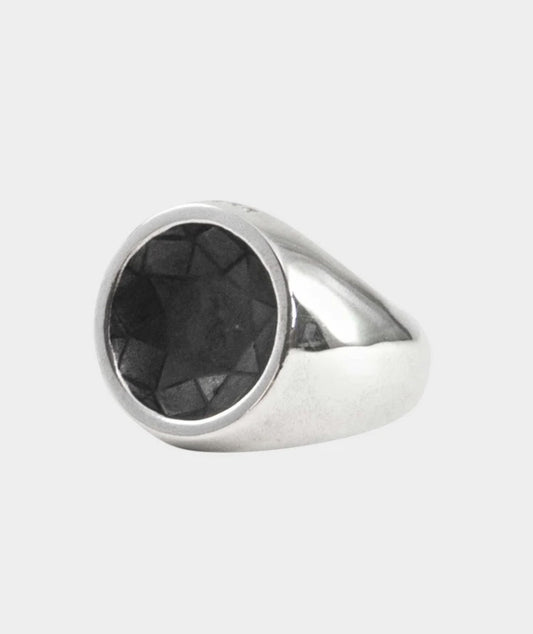 NarrativePlatoon ナラティヴプラトゥーン Reverse Signet ring Round SMALL TYPE - BLACK -