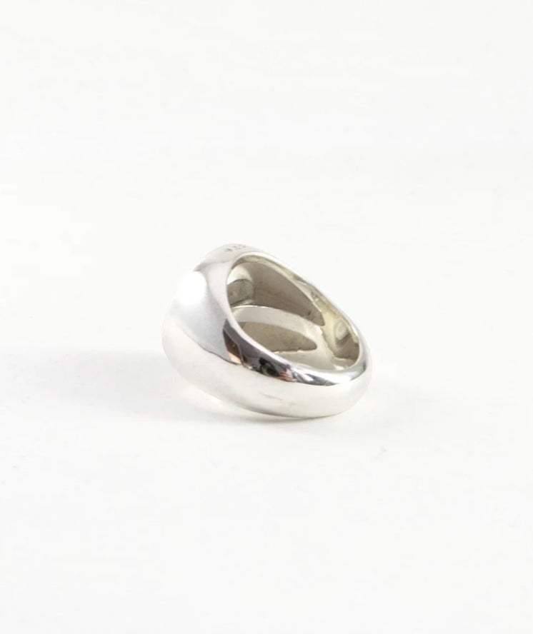 NarrativePlatoon ナラティヴプラトゥーン Reverse Signet ring Round SMALL TYPE - BLACK -