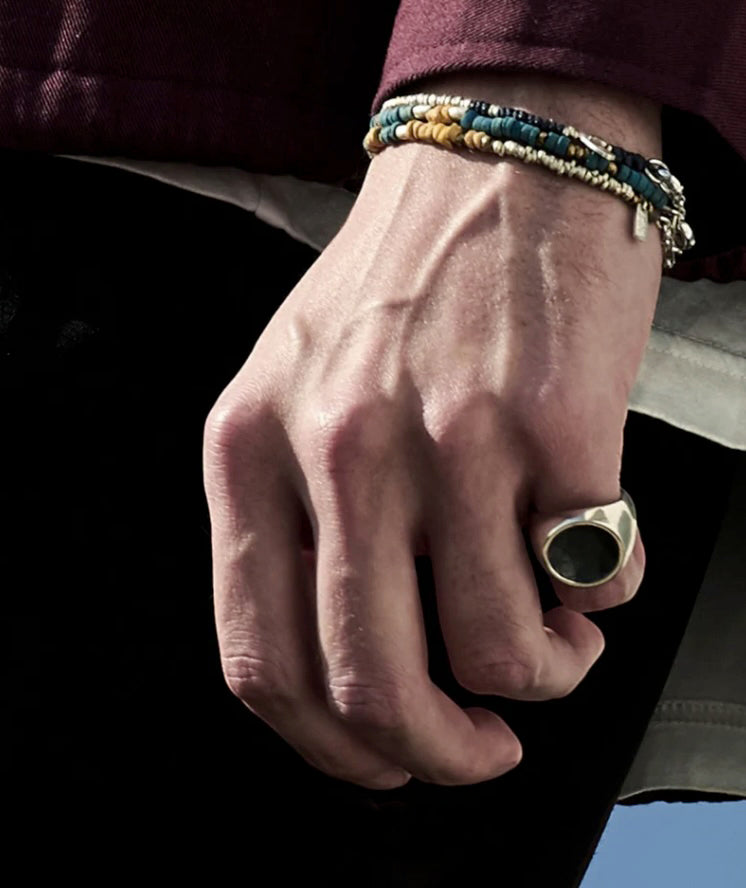 NarrativePlatoon ナラティヴプラトゥーン Reverse Signet ring Round SMALL TYPE - BLACK -