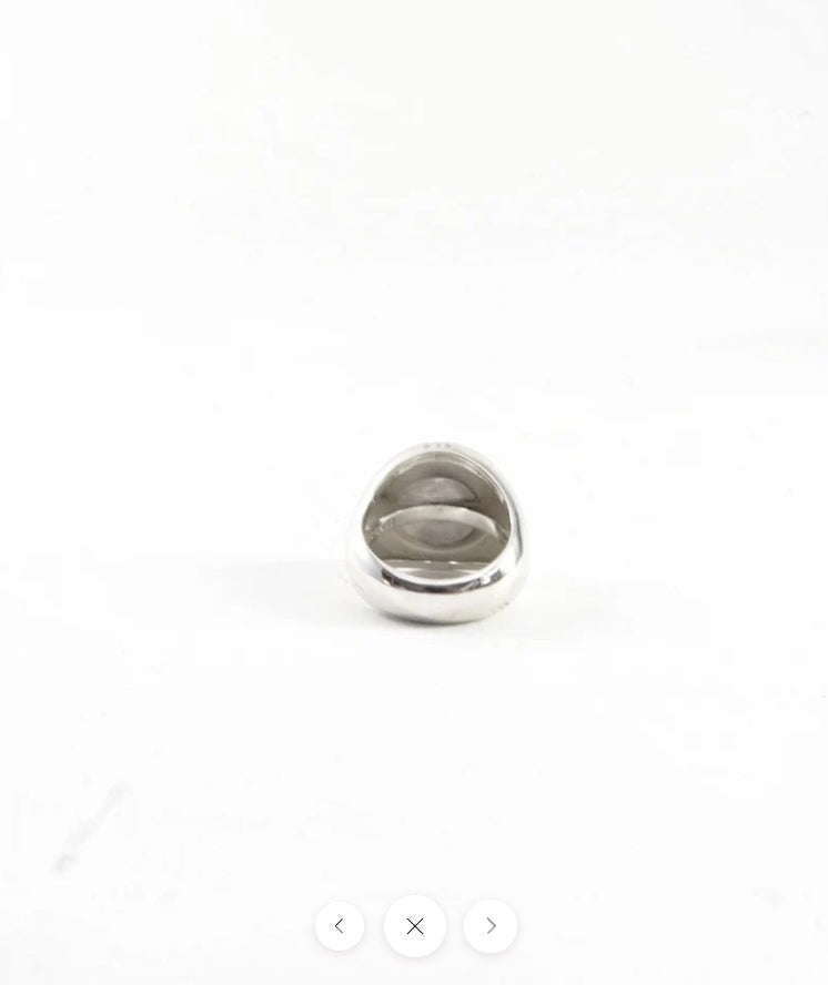 NarrativePlatoon ナラティヴプラトゥーン Reverse Signet ring Round SMALL TYPE - BLACK -