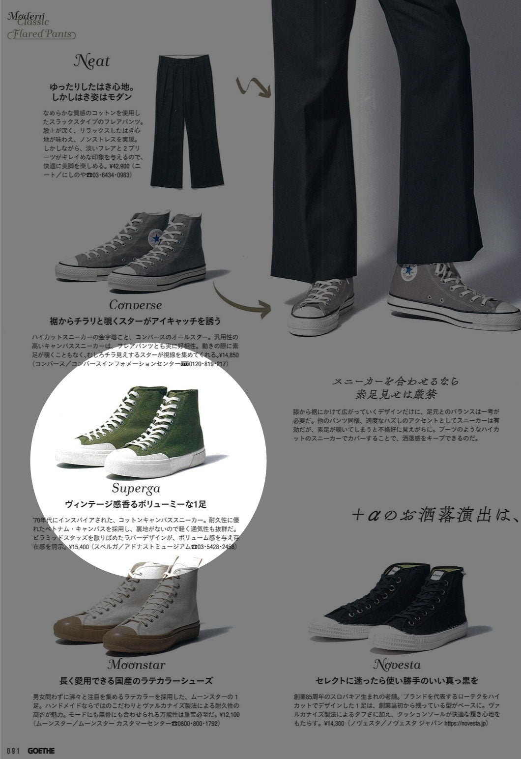 【雑誌 GOETHE 掲載】SUPERGA スペルガ 2433 ワークス ハイカット コットンキャンバス WORKS HCUT COTON CANVAS - GREEN-OFF WHITE -