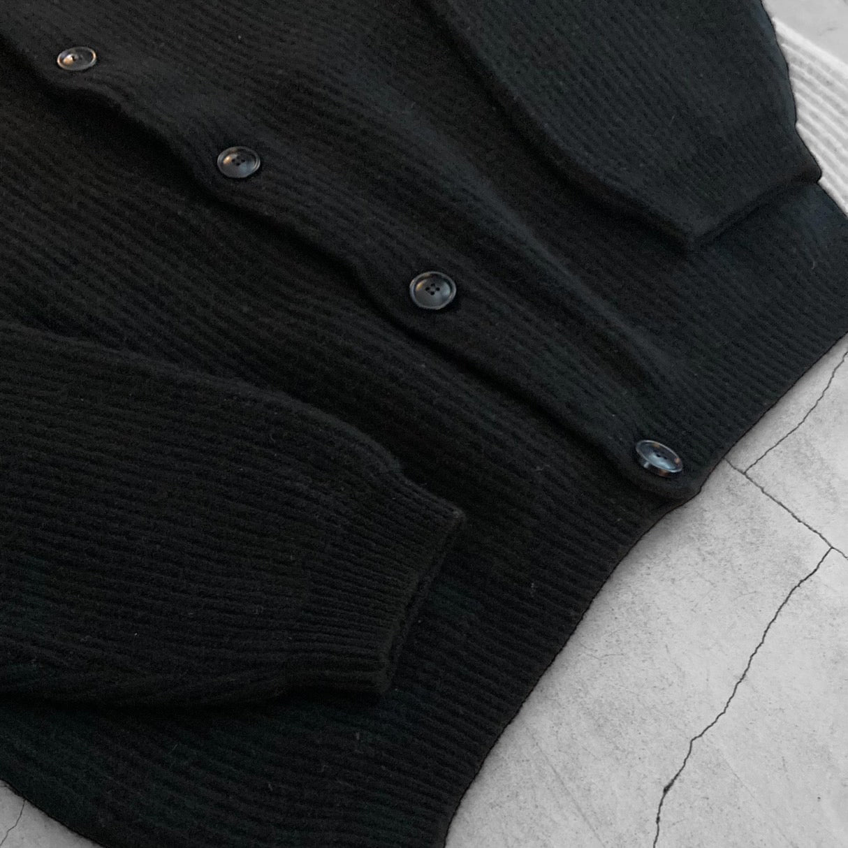 【BLACK FRIDAY SALE】AS STANDARD アズスタンダード AS STANDARD x MAKE YARN LINE FULL BUTTON KNIT CARDIGAN - BLACK -