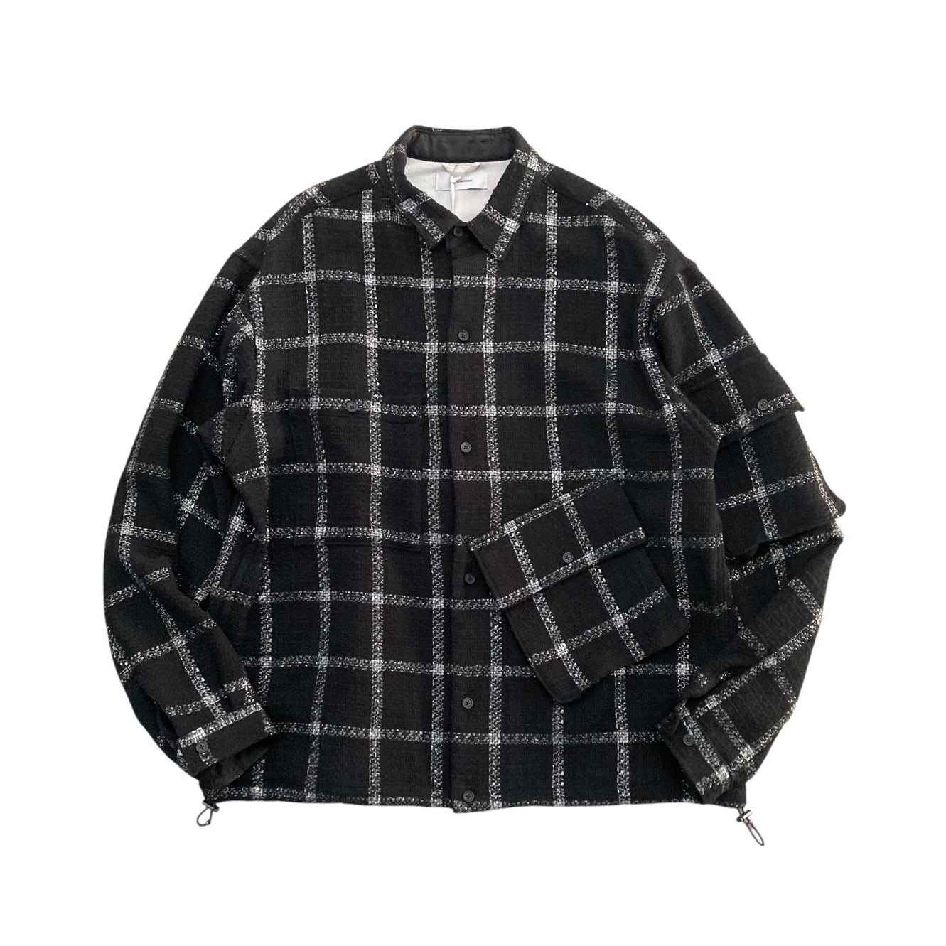 THE JEAN PIERRE ジャン・ピエール Sheer Tweed Beta Shirt - BLACK -