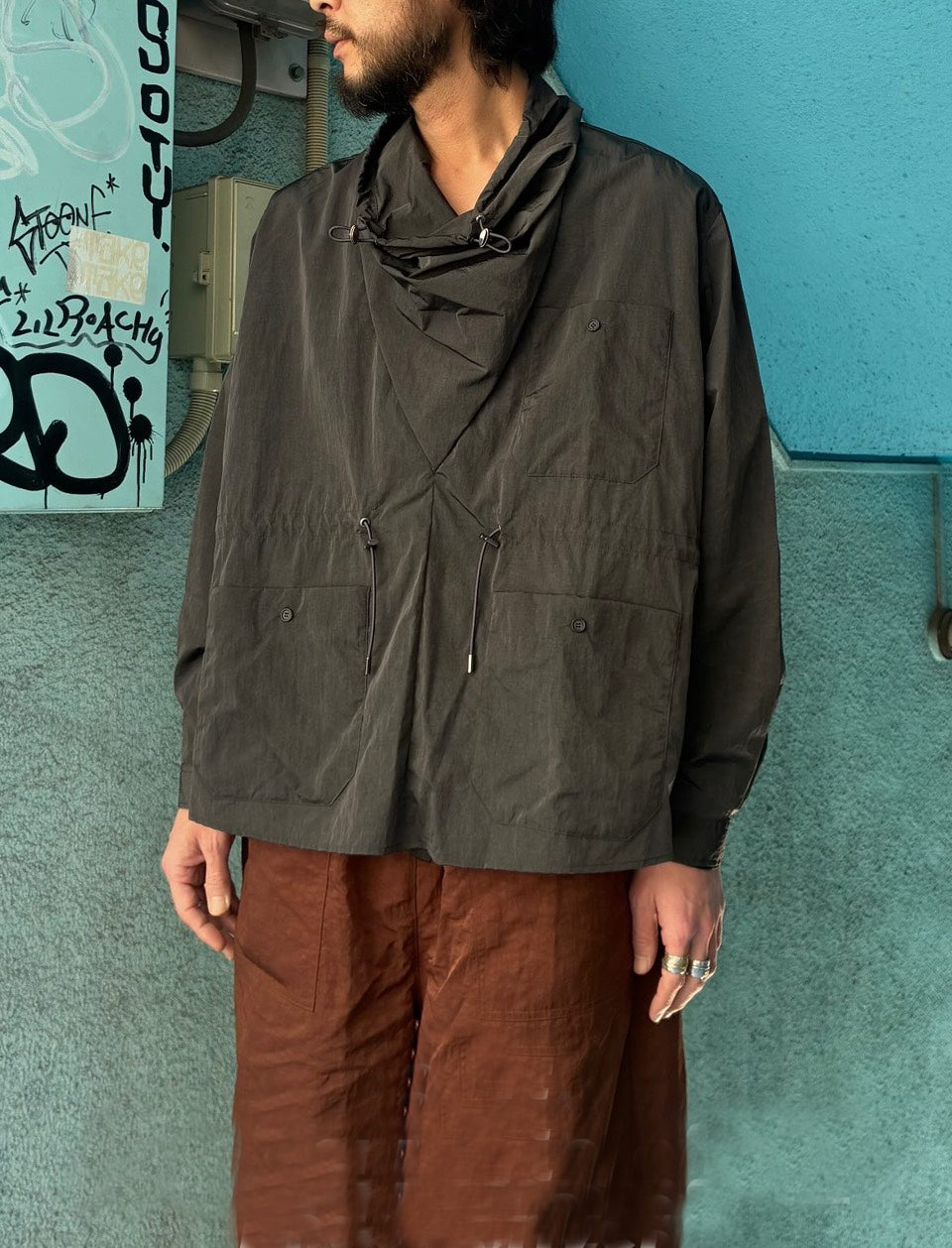 THE JEAN PIERRE ジャン・ピエール Off Turtle Tech Shirt - INK BLACK -