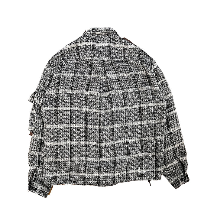 THE JEAN PIERRE ジャン・ピエール Sheer Tweed Beta Shirt - WHITE -