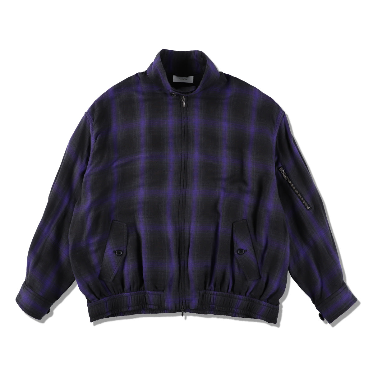 THE JEAN PIERRE ジャン・ピエール Glitter Plaid Harrington Jacket - MIDNIGHT BLACK -