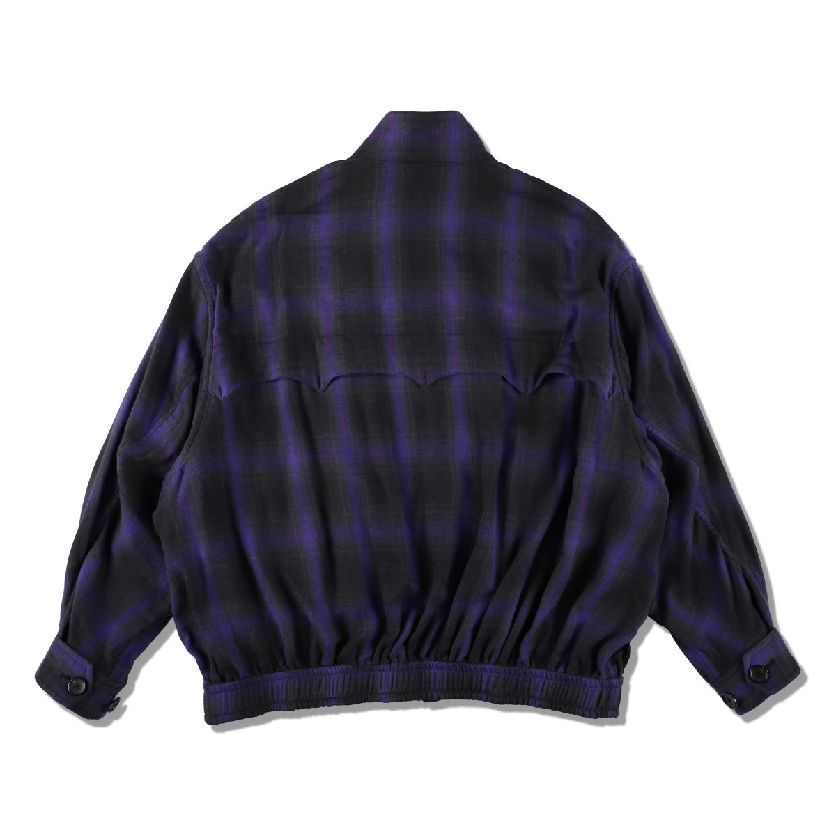 THE JEAN PIERRE ジャン・ピエール Glitter Plaid Harrington Jacket - MIDNIGHT BLACK -