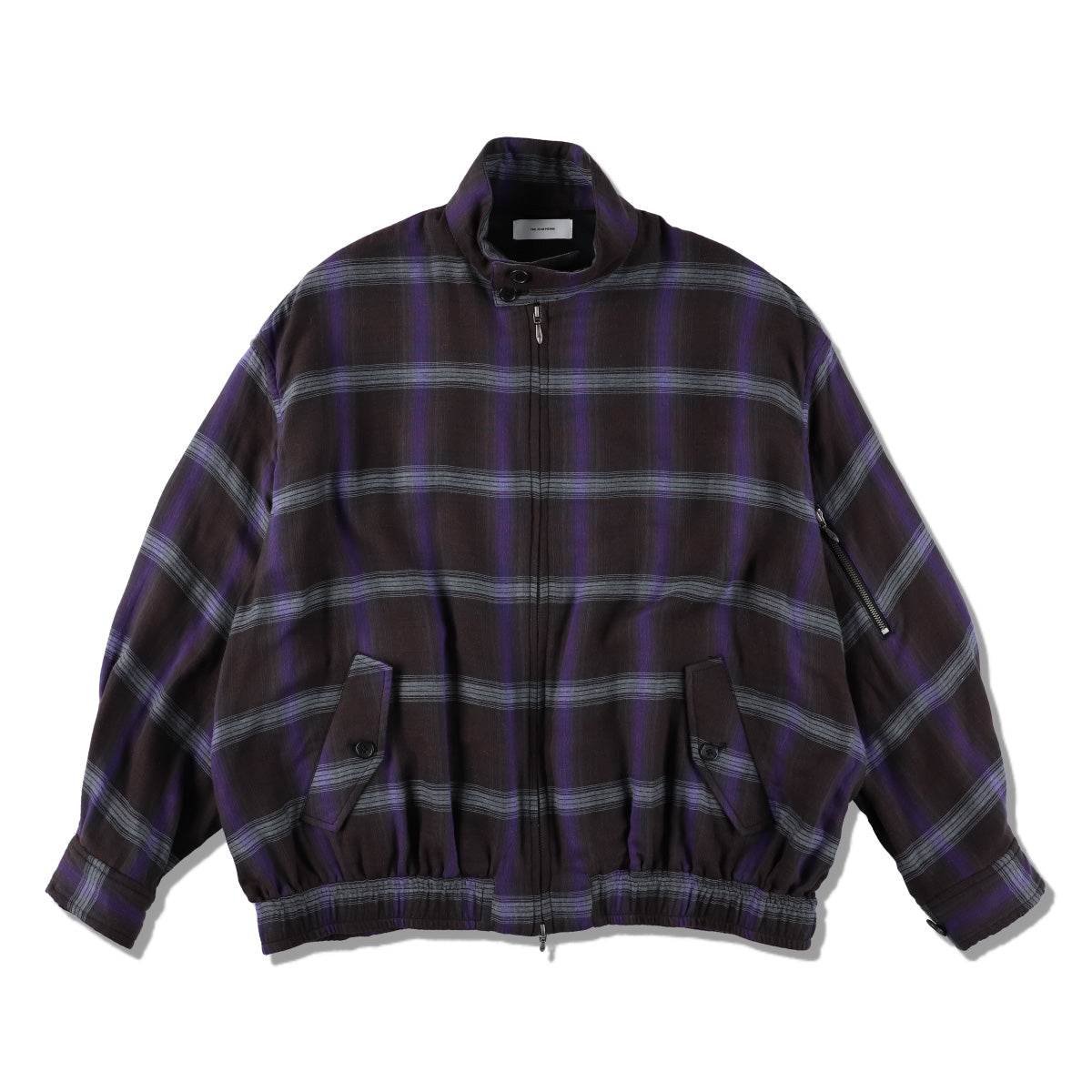 [WINTER SALE] THE JEAN PIERRE Glitter Plaid Harrington Jacket - SKY BLUE -