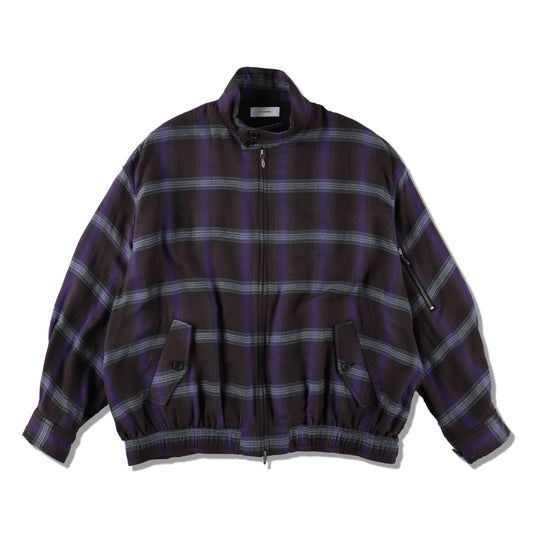 THE JEAN PIERRE ジャン・ピエール Glitter Plaid Harrington Jacket - SKY BLUE -