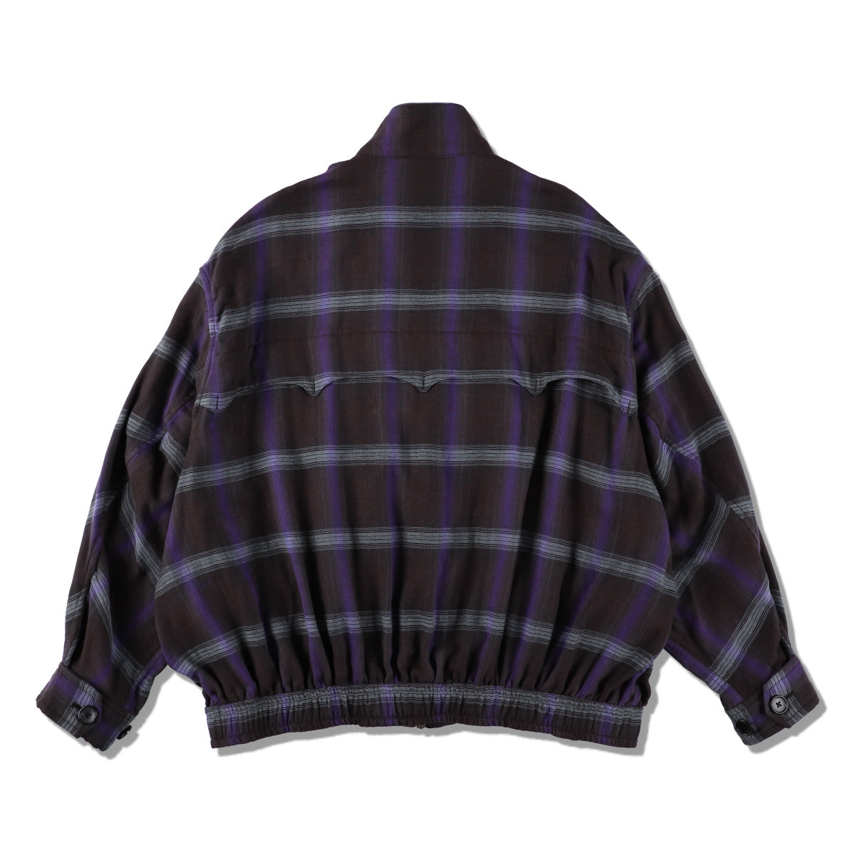 THE JEAN PIERRE ジャン・ピエール Glitter Plaid Harrington Jacket - SKY BLUE -