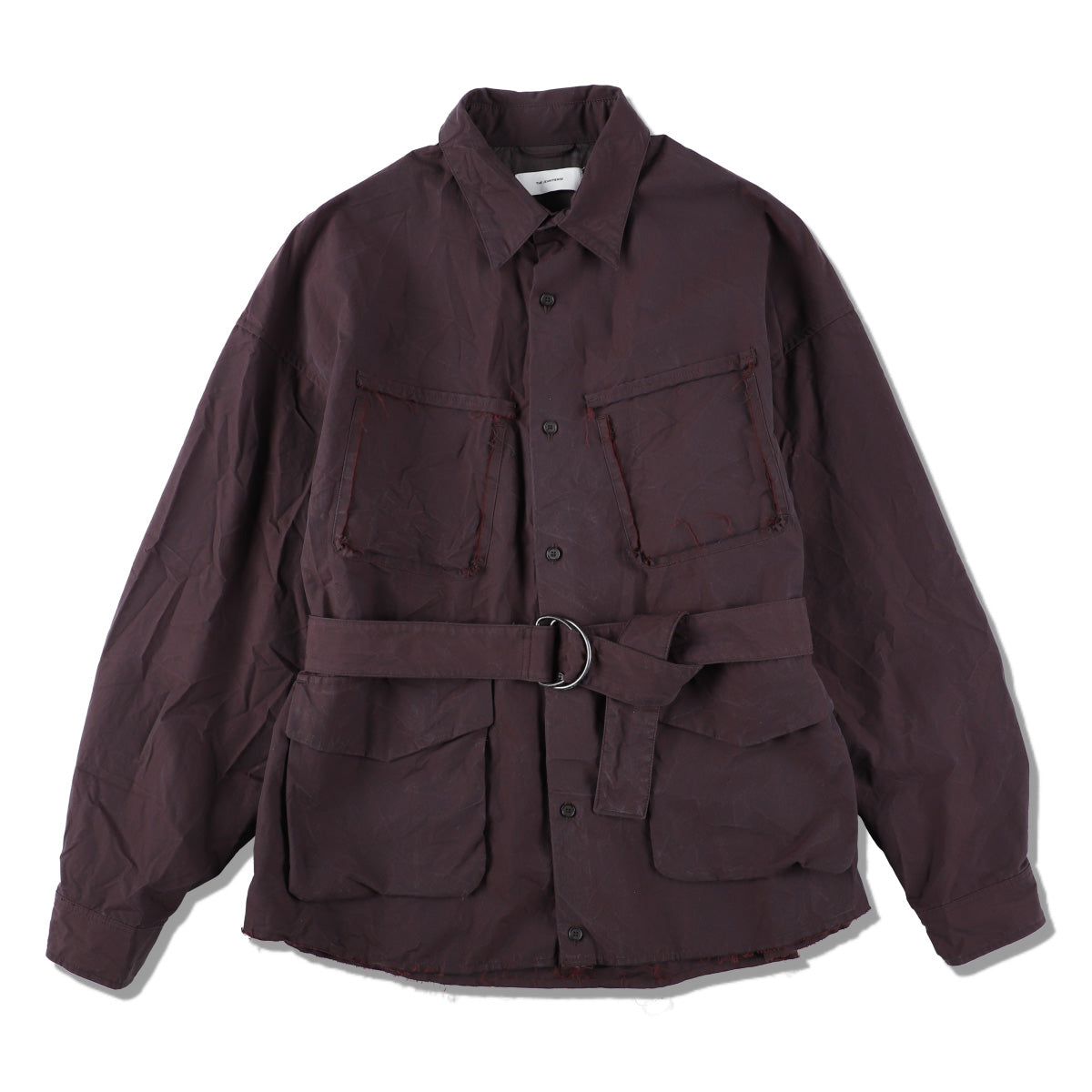 THE JEAN PIERRE ジャン・ピエール Crush Safari Shirt - BURGUNDY -