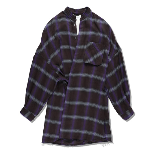 THE JEAN PIERRE ジャン・ピエール Monk Plaid Shirt - SKY BLUE -