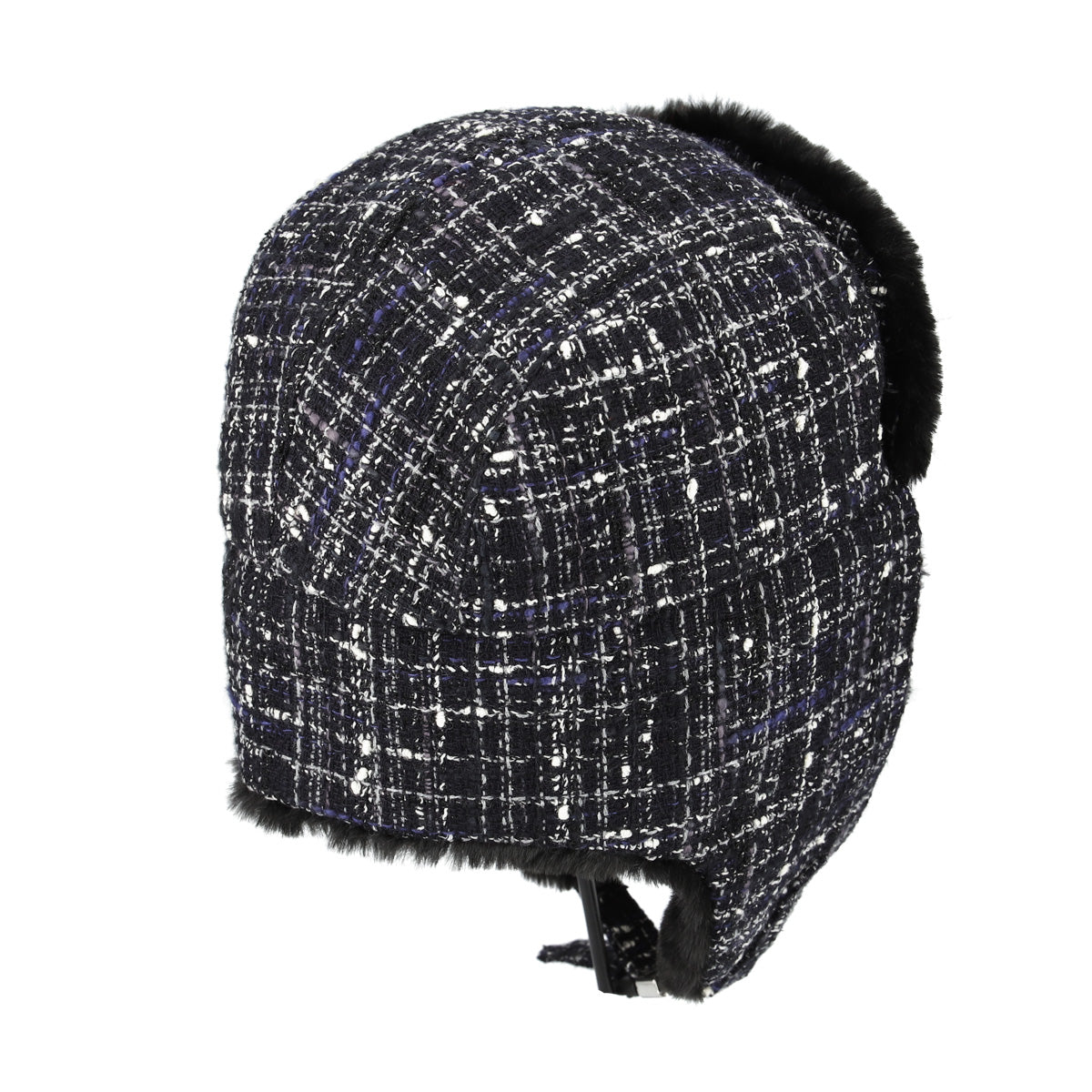 [WINTER SALE] THE JEAN PIERRE Tweed Trapper Cap - MIDNIGHT BLACK -