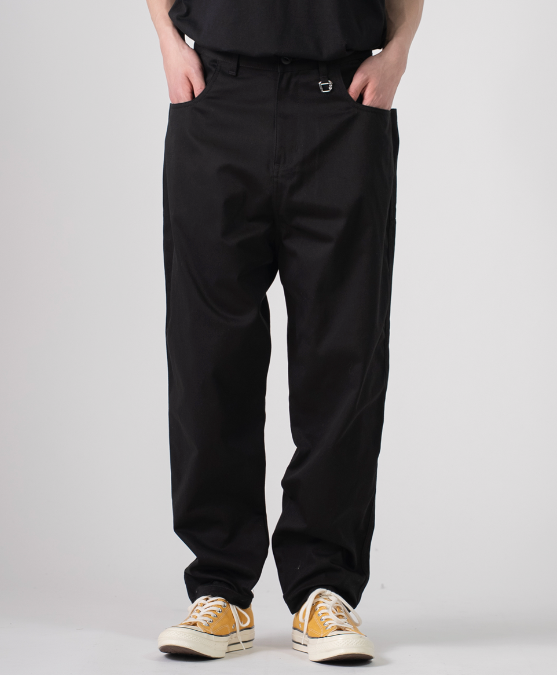rehacer レアセル Side Pocket Tapered Washed Pants - BLACK -