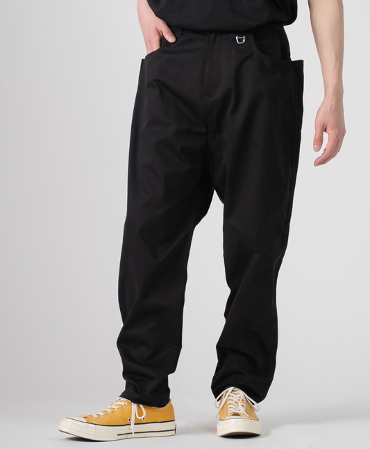 rehacer レアセル Side Pocket Tapered Washed Pants - BLACK -