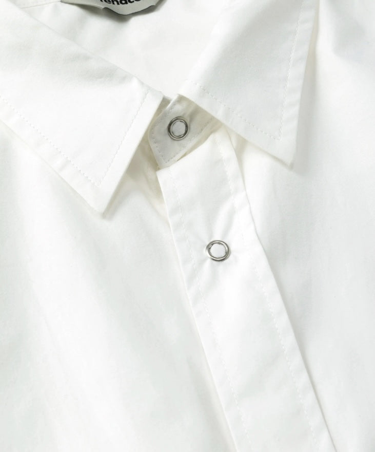 rehacer レアセル Botanical Sleeve Typewriter Shirt - WHITE -