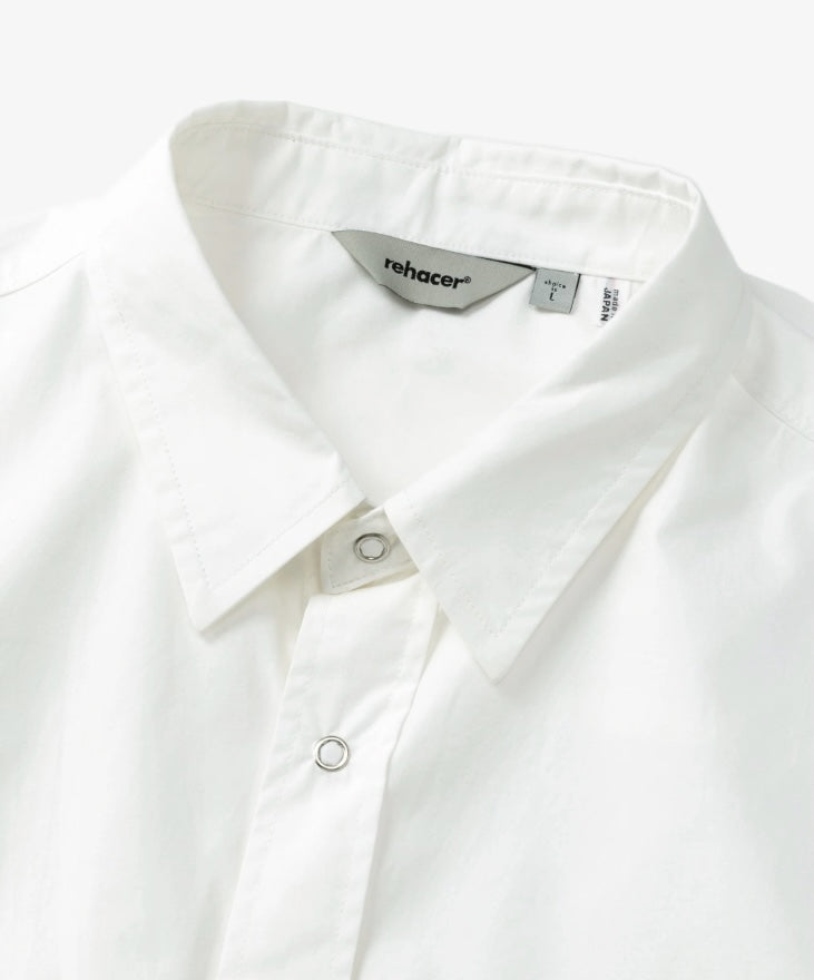 rehacer レアセル Botanical Sleeve Typewriter Shirt - WHITE -
