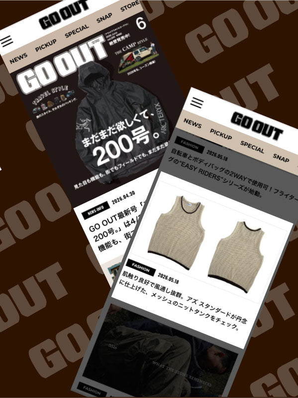 【WEB版 GO OUT掲載】AS STANDARD アズスタンダード MESH KNIT TANK TOP - BEIGE -
