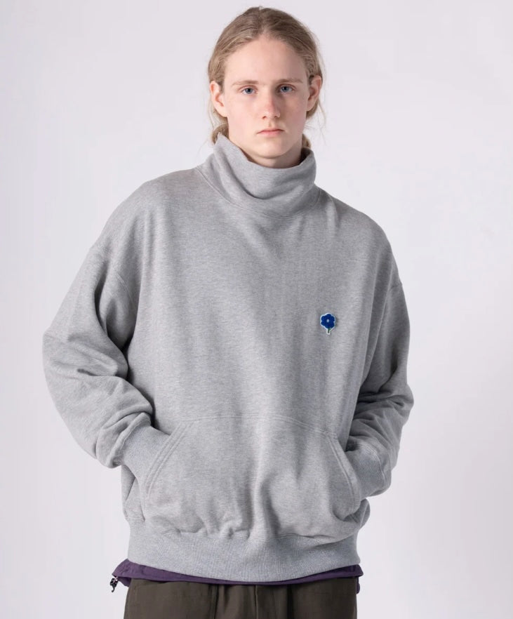 rehacer レアセル High Neck Wide Sweat Shirt - GRAY -