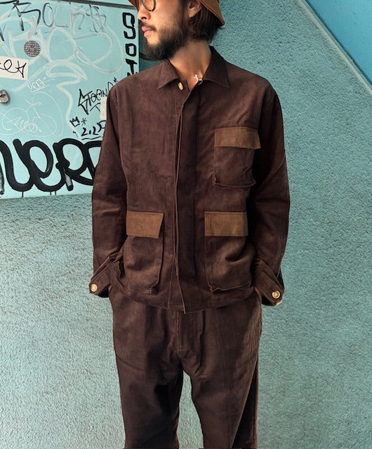 【WINTER SALE】ALLS オールズ CORDUROY JACKET - BROWN -