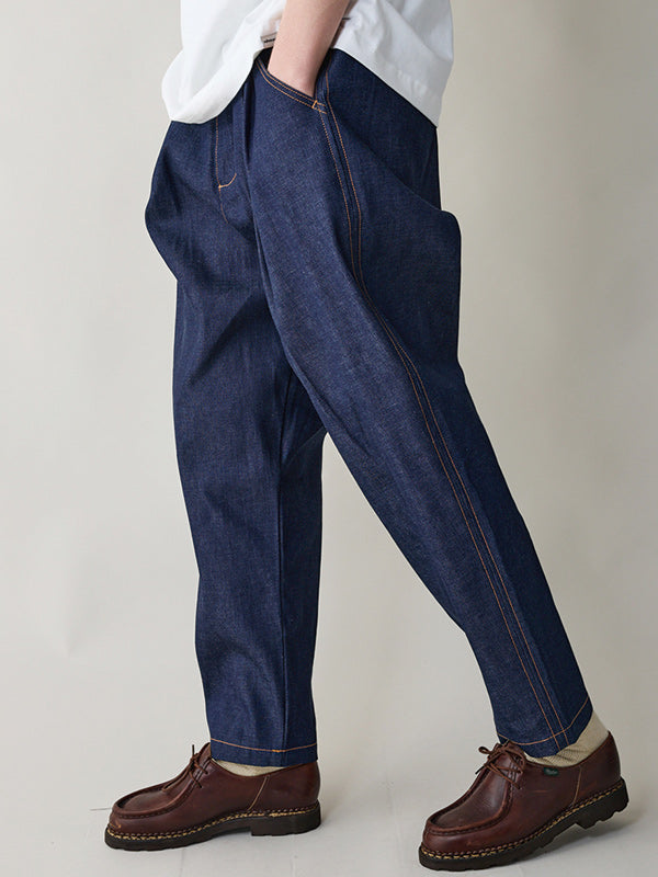 rehacer レアセル Pleat Denim Trousers