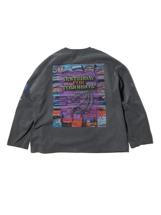 NATAL DESIGN x MAGOODZ ネイタル デザイン ROOM MATE MULTI PRINT L/S TEE LA - CHARCOAL -