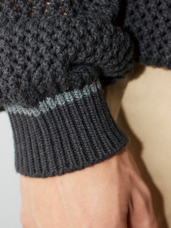 [MORE SUMMER SALE] AS STANDARD MESH CREW KNIT - GRY -
