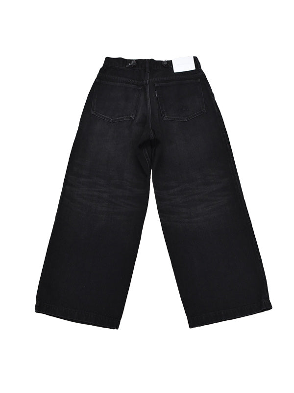 THE JEAN PIERRE Jean-Pierre 2-Tuck Denim Trouser - FADE BLACK -