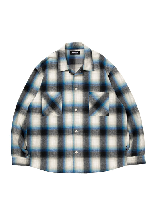 ROTTWEILER ロットワイラー R9 OMBRE CHECK SHIRT - BLUE -